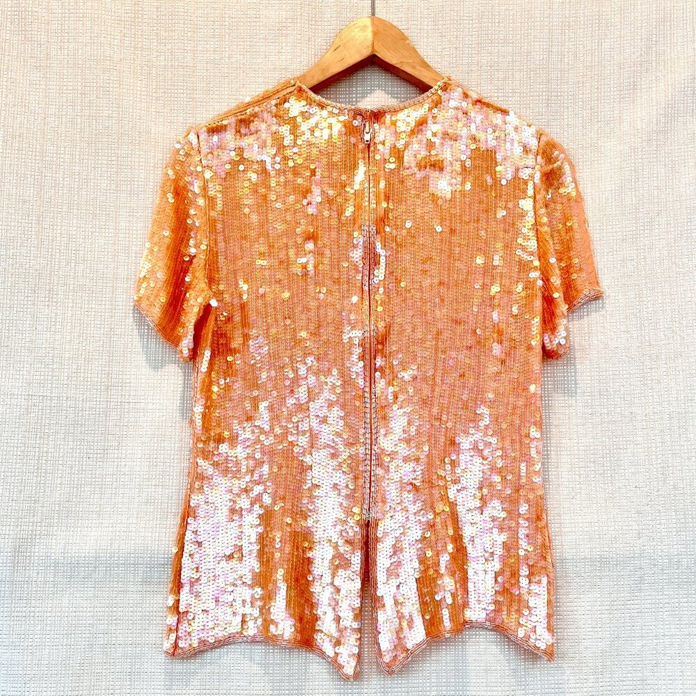 Vintage Rare Victor Costa Glamorous Sequins Beaded Top Glam 80s Sequins 24/7 - Picture 8 of 16